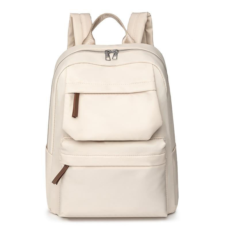 New Women's Backpack Lightweight Large-capacity Storage Travel Backpack Solid Color Student Schoolbag