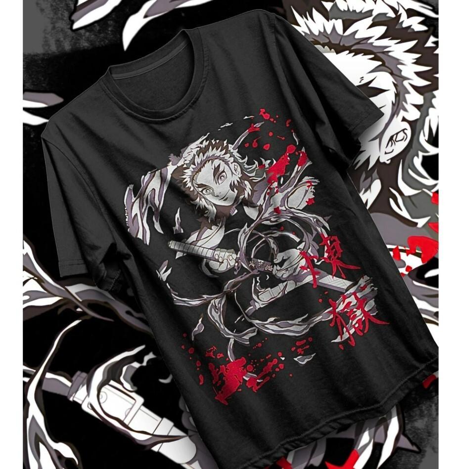 Rengoku T-shirt Kimetsu no Yaiba Demon Slayer Manga Anime Shirt All Size S-4XL