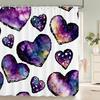 1 Pc Pink,Romantic Love Pattern Shower Curtain Printing Fabric Valentine'S Day Love Home Decoration Bathroom Curtain With Hooks