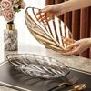 Transparent Candy Tray Large Capacity Bone-spitting Plate Leaf Shape Snack Serving Dish Nut