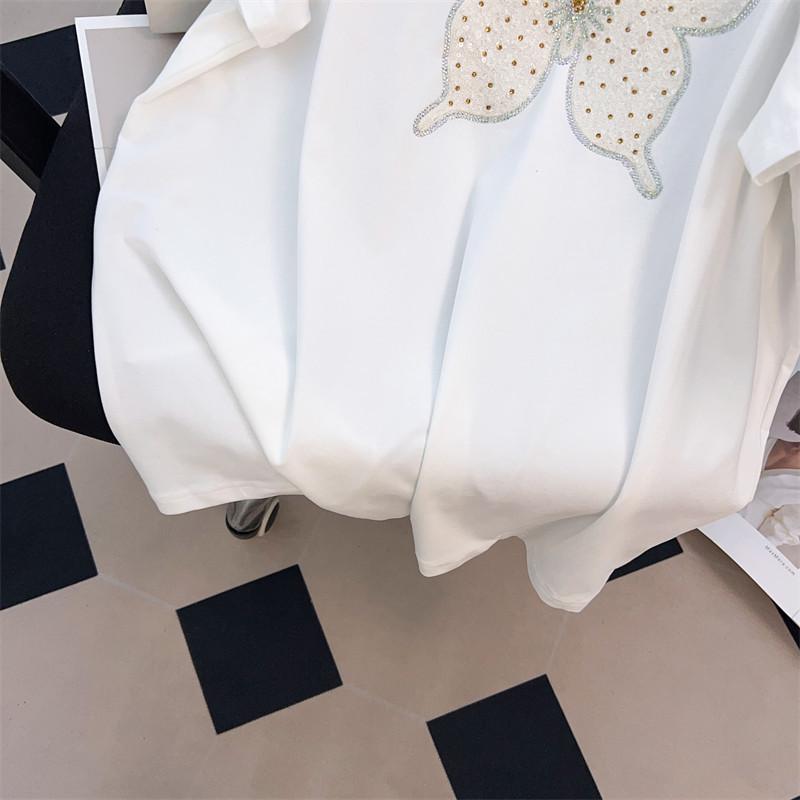 Round Neck Plus Size Mid-Length Loose Short-Sleeve Women's T-Shirt (200/300/350 Jin)