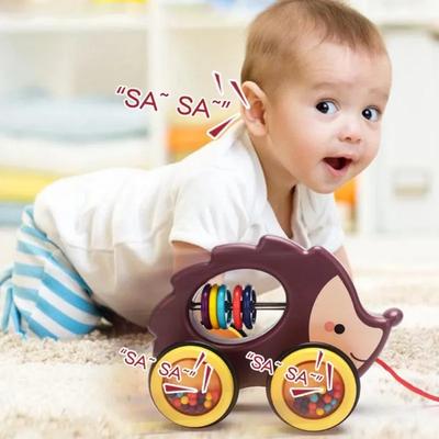Cartoon Tiere Schieben Ziehen Spielzeug Baby Ziehspielzeug Laufspielzeug mit Schnur Kinder Pädagogisches Ziehspielzeug Geschenk für Kleinkinder Kind