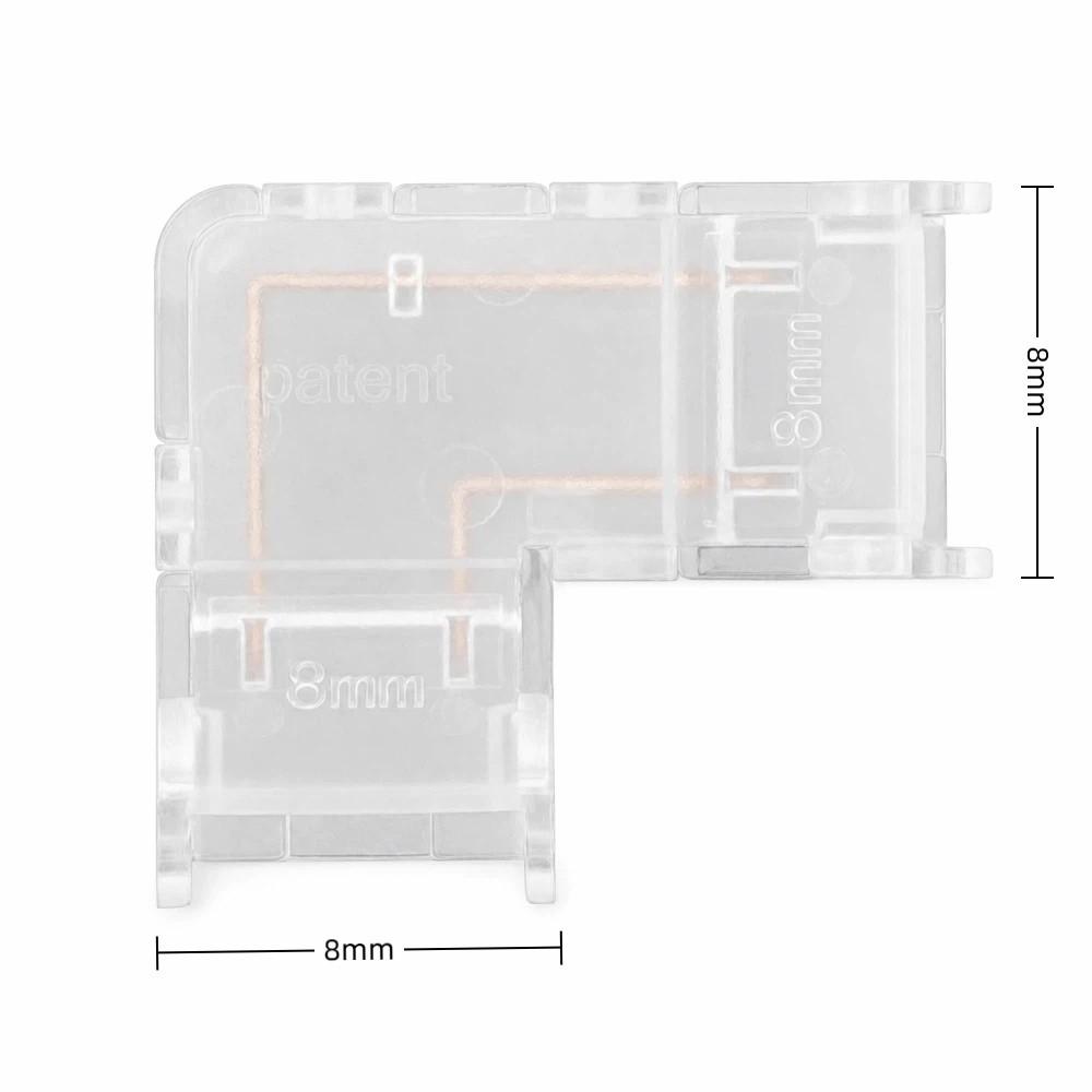 8pcs 8mm Strip Light Connector Transparent LED Strip Connector  For COB LED Strip Light