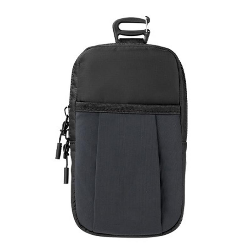 

Adjustable Shoulder Strap Pouch Hanging Bag For Bags Camera Accessories Backpack Attachment With Extra Pockets Nylon чёрный