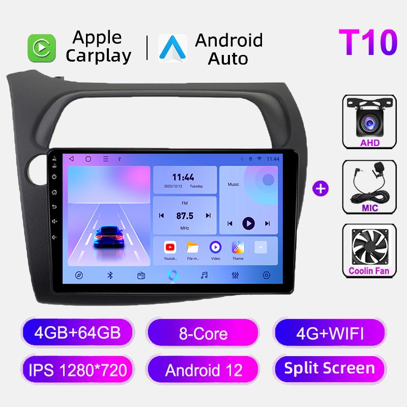 9" Car Multimedia Player For Honda Civic Hatchback 2006-2011 WIFI BT Carplay GPS Navigation Radio Stereo Head Unit Android Auto