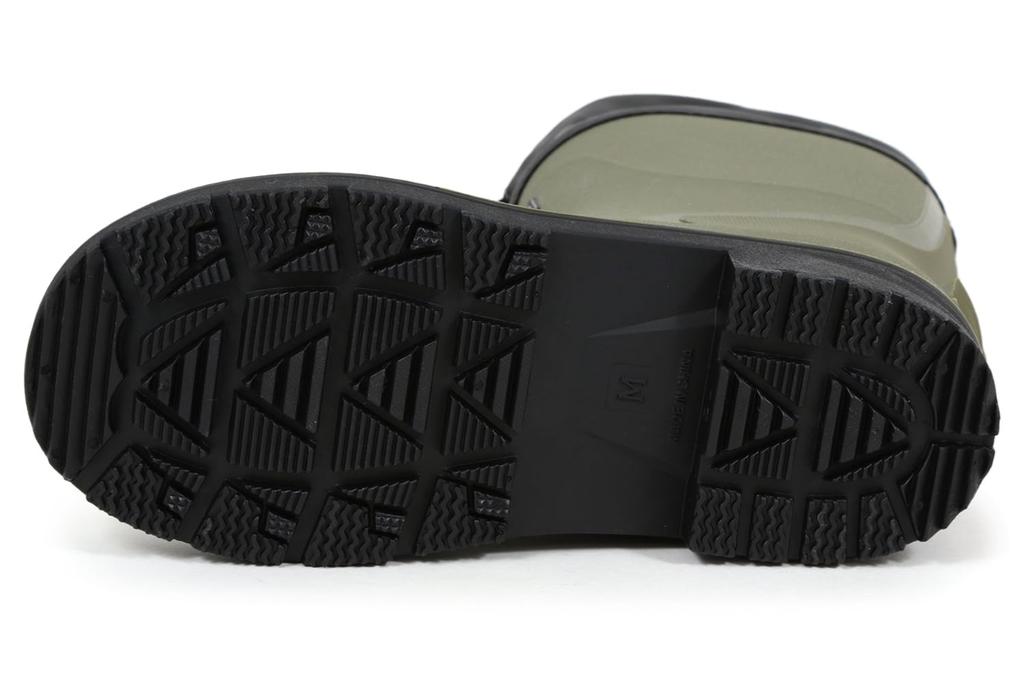 Mozu Men's Mid-Length Rain Boots, TPE Material, Paracord Closure, Non-Slip Sole, Urethane Liner, Khaki, Size M