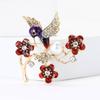 Broche Fleur Branche Oiseau Émail Alliage Créatif Personnalité Tempérament Costume Femme Cardigan Corsage Ornement Épingle