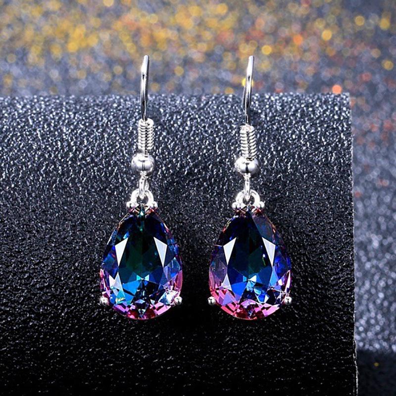 

Wish Hot-Selling Teardrop Stud Earrings for Women - Elegant European & American Rainbow Color Jewelry