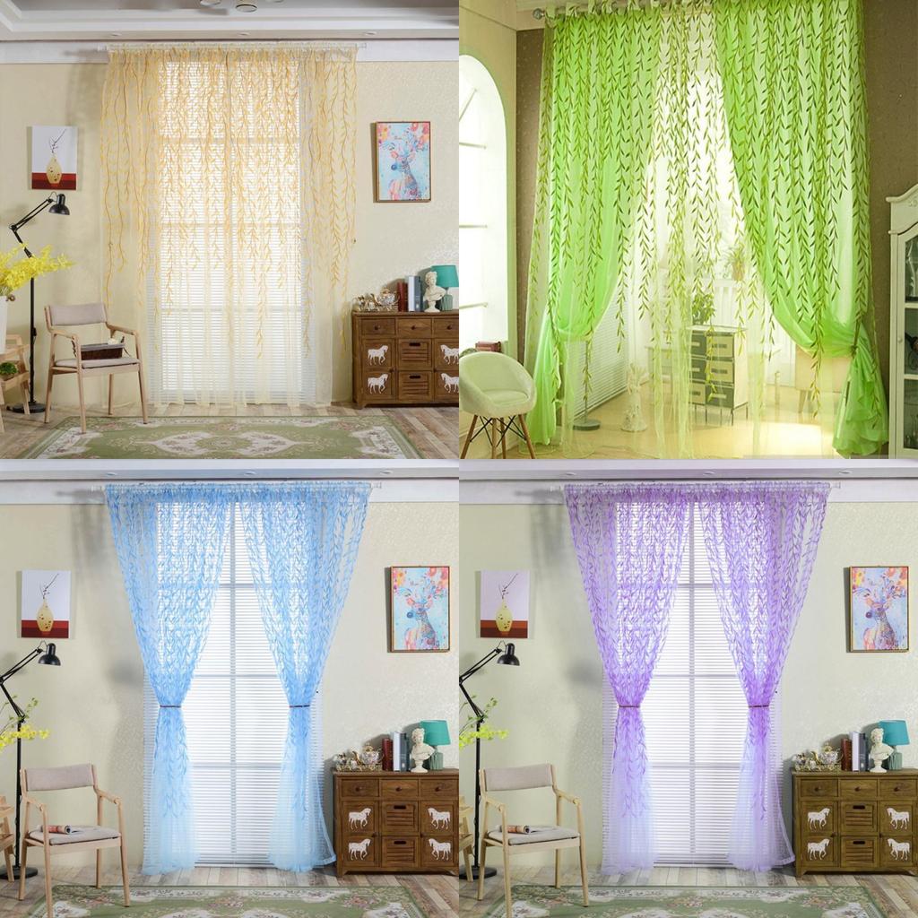 Tenda in Tessuto Foglia di Salice Con Funzione Oscurante Per Decorazione Soggiorno e Camera da Letto