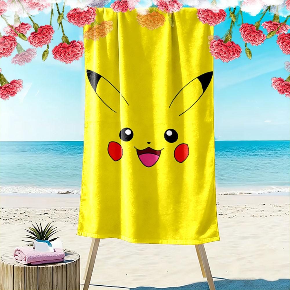 Cute Yellow Character Towel Beach Towel Quick-drying for Travel Outdoor Sports Jogging Beach and Swimming