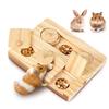 Holz-Meerschweinchen-Futterspielzeug Interaktiver Futterautomat-Puzzle für Kleintiere Hamster-Beschäftigung Versteckspiel Haustierbedarf