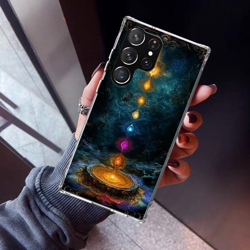Yoga Chakra Spiritual Energy Universe Phone Case For Samsung Galaxy S26 S25 Edge S24 S23 Ultra S22 Plus S21 S20 FE Soft TPU Back