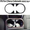 Carbon Fiber Front Console Water Cup Holder Trim Cover For Chevrolet Colorado23+
