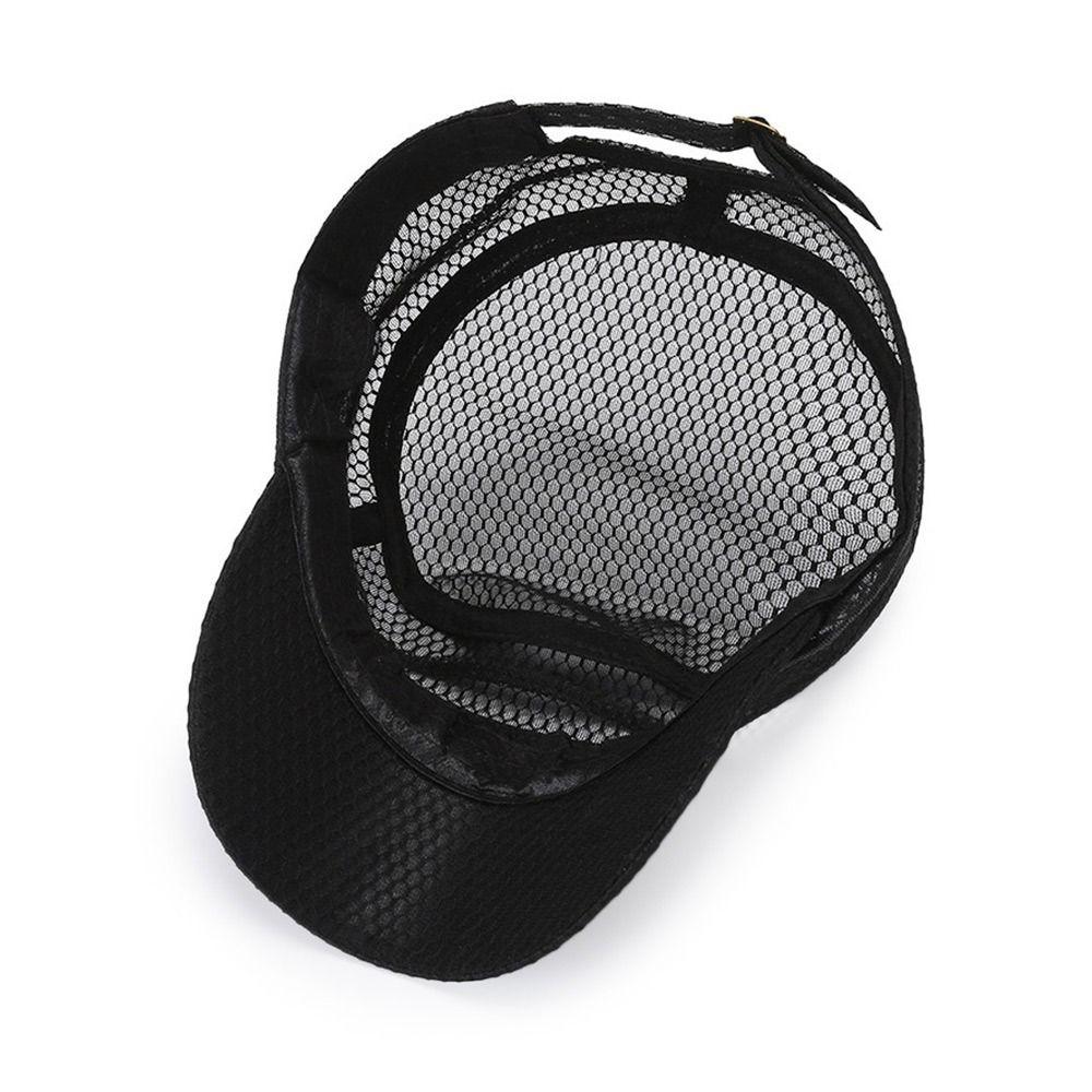 Spring Summer Anti-UV Baseball Cap Breathable Adjustable Cadet Hat Casual Outdoor Flat Top Cap Men