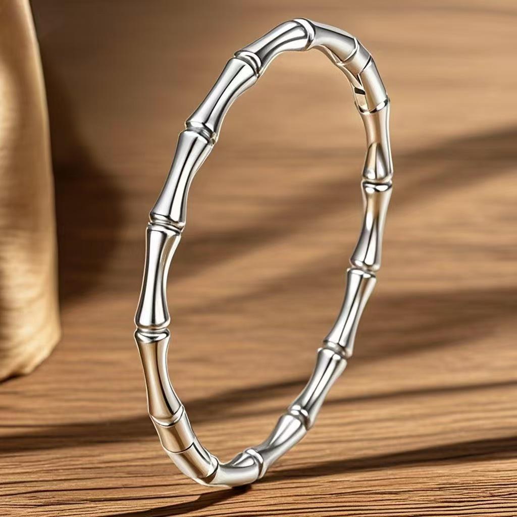 Elegant Bamboo Section Titanium Steel Women s Bracelet - Light Luxury Fashion Jewelry