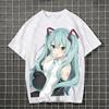 2026 Summer Hatsune Miku Vocaloid Elegant Dress Front Print Unisex Anime Casual Short Sleeve Women And Men T-shirt