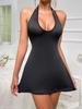 High-end Quality European and American New Sexy Lace Suspender Pure Desire Nightdress Temptation Backless Private Dress