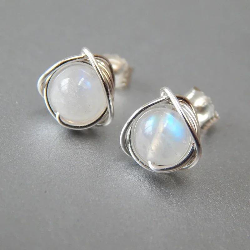 Fashion Sterling Silver Moonlight Opal Tears Earrings Gift Pendientes Oorbellen Boucle D'oreille Femmes Wedding Gift
