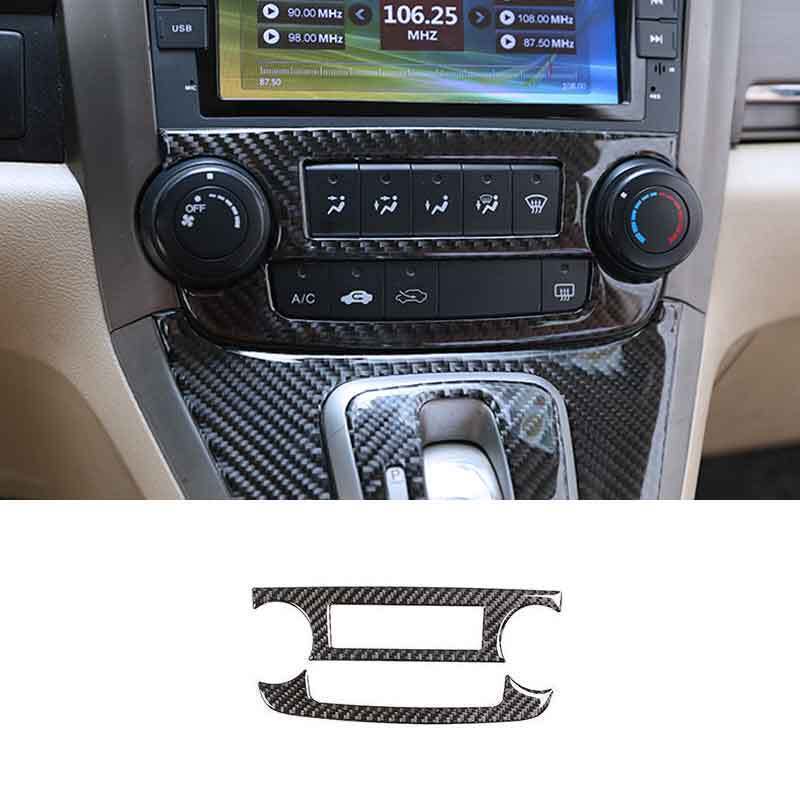 Dashboard CD panel Fit For 2007-2011 HONDA CR-V CRV 2pcs real carbon fiber trim