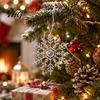 Holiday Home Decor Hanging Snowflakes 3Pcs Christmas Tree Ornaments, 10cm Glitter Plastic Snowflake Large Ornaments Decorations for Winter Wonderland