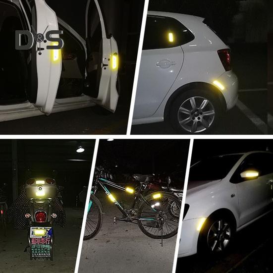 10 Adet Yansıtıcı Araba Çıkartması Su Geçirmez UV Dayanıklı Kendinden Yapışkanlı Güçlü Yapışkanlık Gece Görünürlüğü Güvenlik Yansıtıcı Çıkartmalar