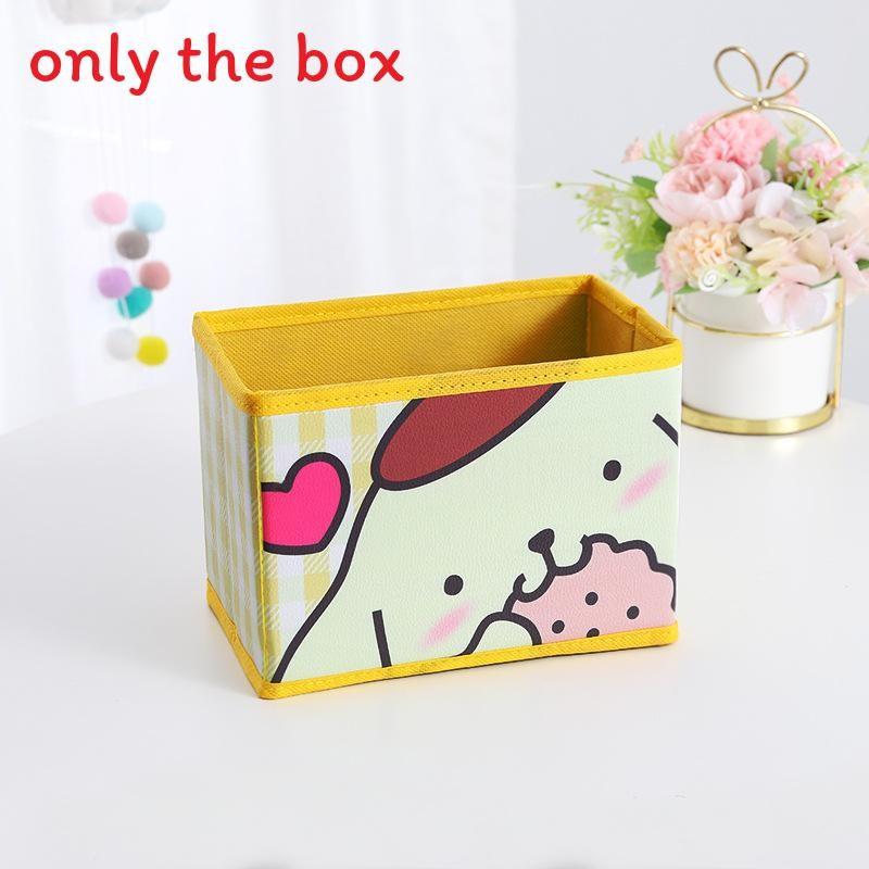 Hello Kitty Kuromi Cinnamoroll Melody Pattern Foldable Desktop Storage Box For Home Office Desk Clutter Management