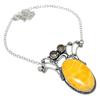 Yellow Septarian, Topaz Gemstone 925 Sterling Silver Jewelry Necklace 18"