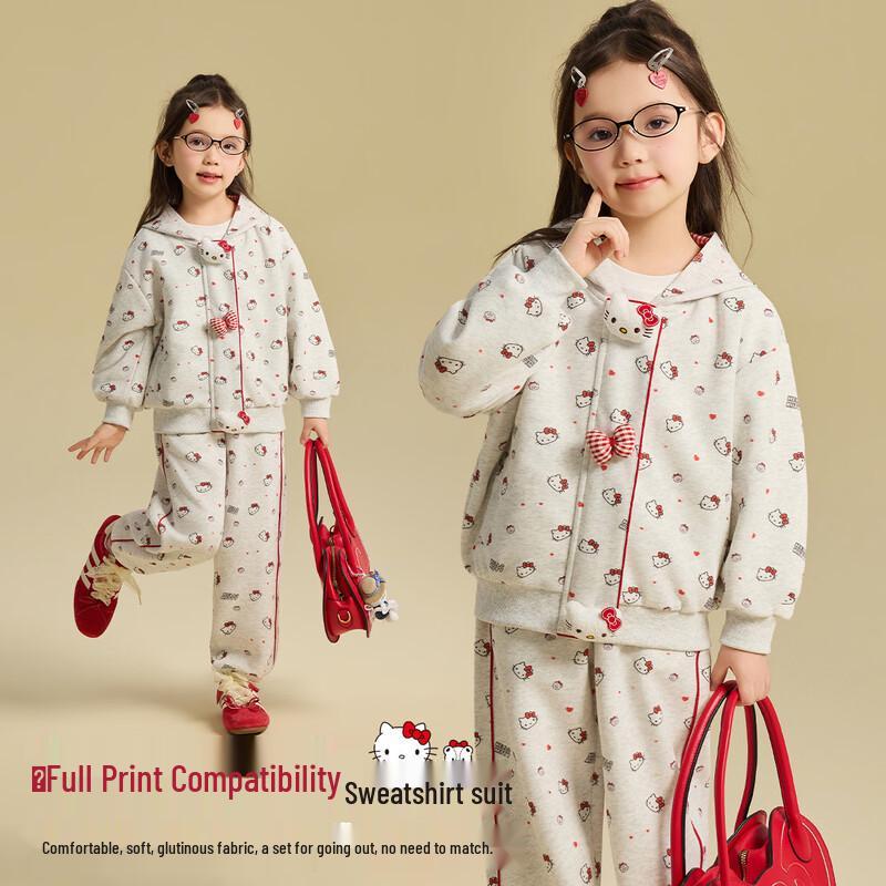 Hello Kitty Girls  Casual Spring Sweatshirt & Pants Set 150