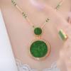 New imitation jade necklace women's retro ethnic style atmospheric pendant fashion simple clothing pendant sweater chain