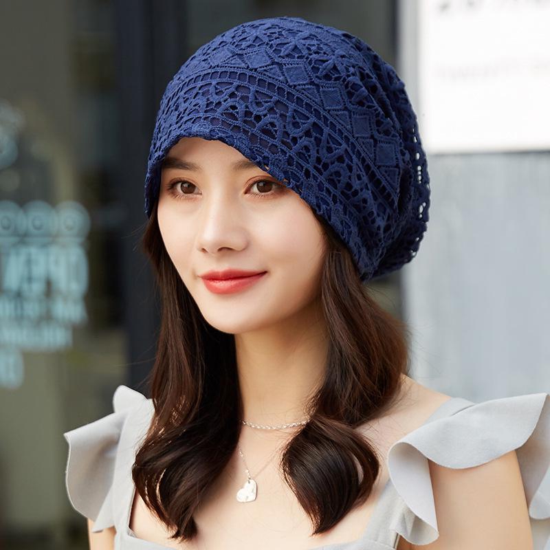 Women's Breathable Lace Beanie – Thin, Knitted Headscarf for Hair Coverage