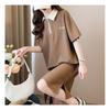 Navava Female No764 Embroidery Point Collar Short Sleeve Dress