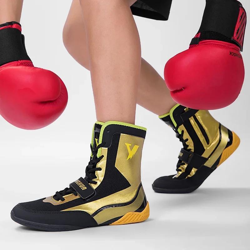 Men Boxing Shoes High-top Comfortable Fighting Sneakers Training Classic Women Casual Original High Ankle Combat Boxing Boots