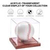 Baseball Vitrine Acryl Baseball Halter Display Box Transparent Sport Souvenirs Organizer mit Holzsockel für Tennis Golf