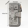 Disney Pooh Cartoon Print Passport Holder and Document Organizer, Cute Zipper Handbag with Card Slots for Women and Girls Travel and Daily Use