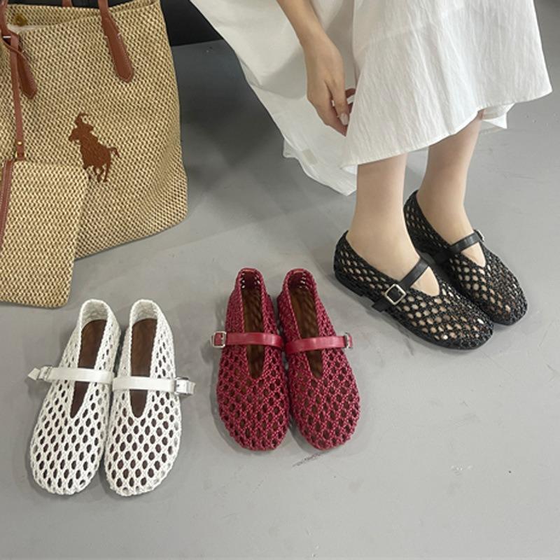 Scarpe Mary Jane donna autunno nuovo maglia studente fondo piatto punta rotonda traspirante parola con bocca bassa vuote scarpe singole