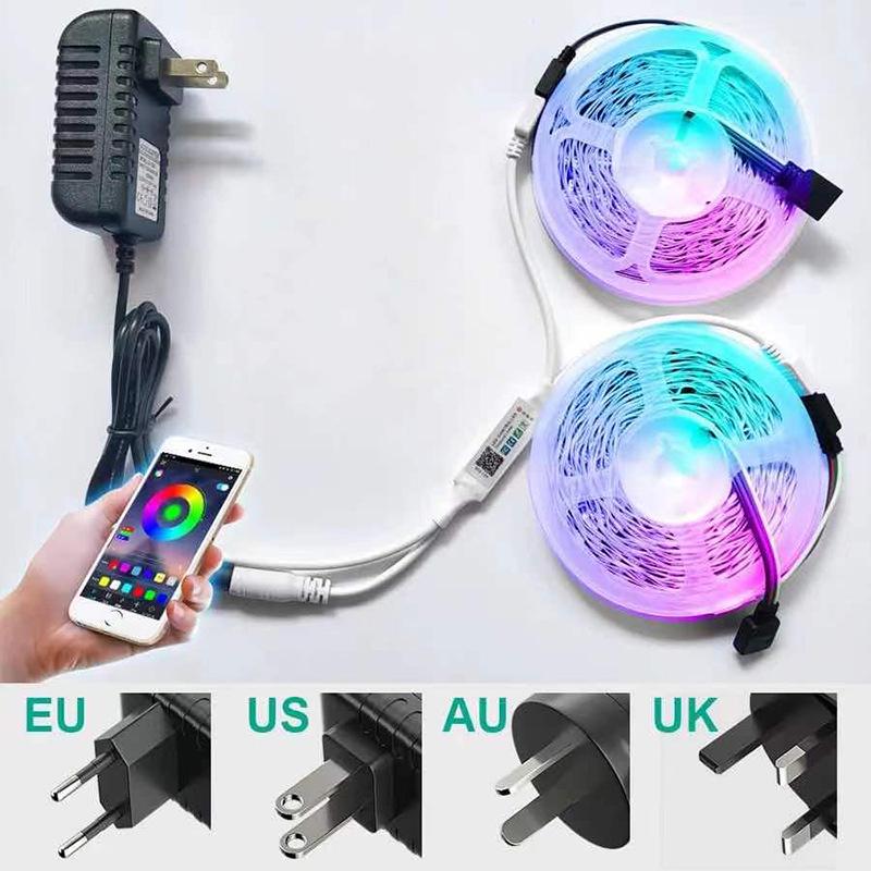 2024 Smart Bluetooth RGB LED Strip Lights with Music Control - Seven-Color TV Light Set