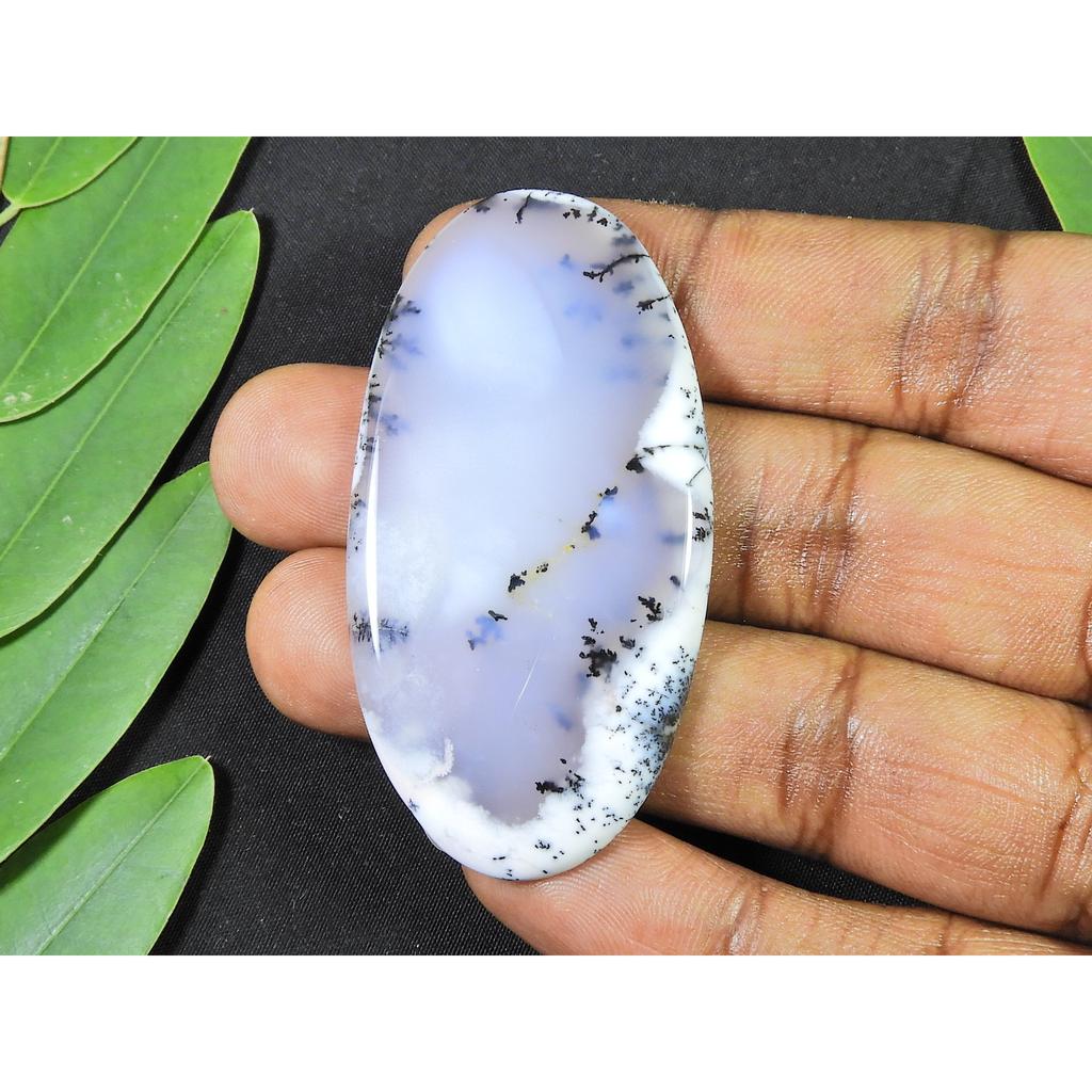 WOW!! WUNDERBARER NATÜRLICHER Dendritenopal, handgefertigt, oval, Edelstein, 31 x 58 x 05 mm, SK-888