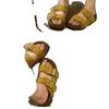 Retro thick-soled heightening one-word slippers women's summer 2025 new wear simple non-slip soft-soled Birkencool slippers