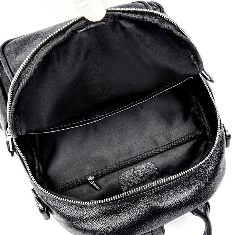 New schoolbag versatile tide women's large-capacity travel backpack first layer cowhide backpack women's genuine leather women's bag