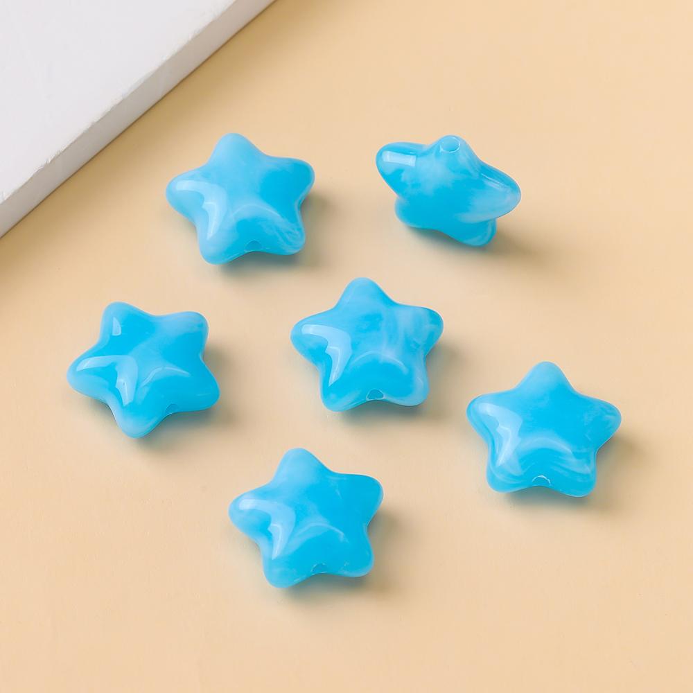 5pcs/Lots Acrylic Pentagram Beads Colored Star Shaped Spacer Loose Beads for DIY Jewelry Making Earrings Phone Chain Findings