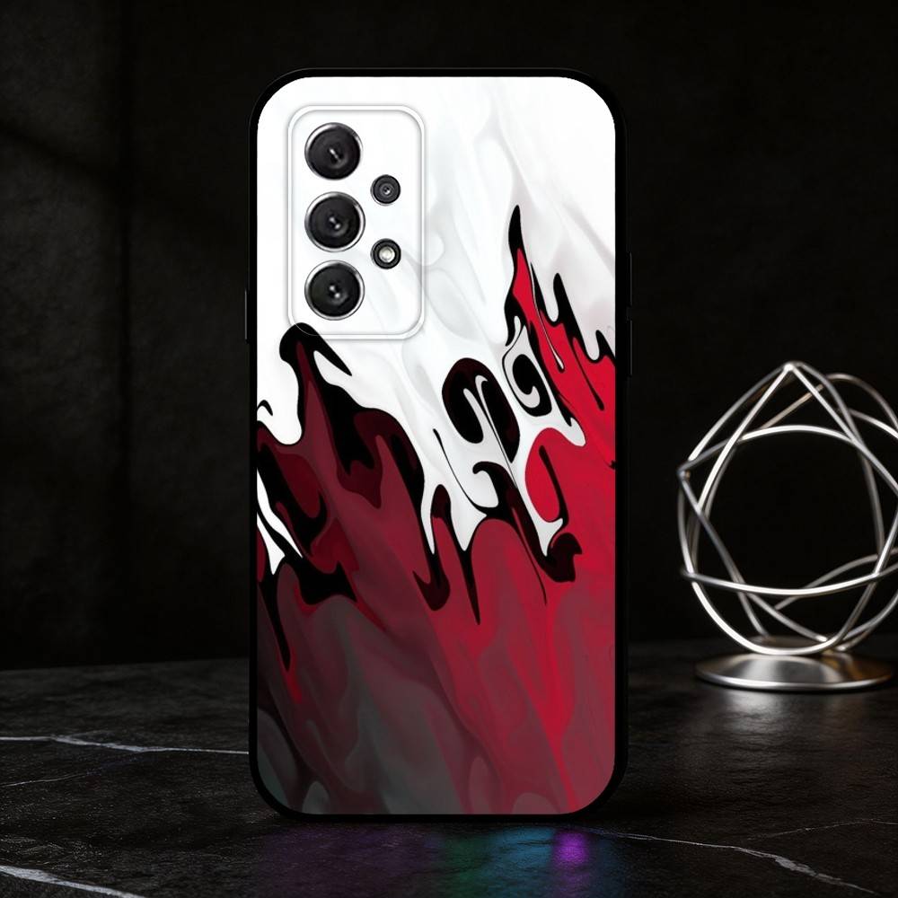 F-Fluid Art Phone Case For Samsung S25,24,21,22,23,30,Ultra,20,Plus,Fe,Lite,Note Soft Black Cover