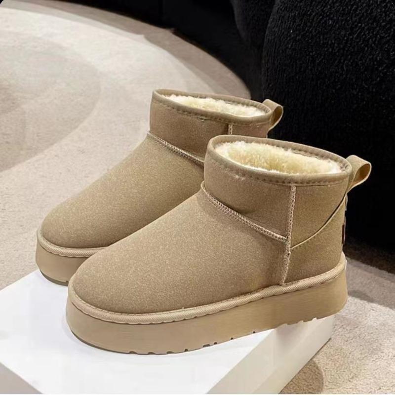 New Thick-soled Snow Boots for Women, Fleece and Thickened Warm Bread Shoes, Cotton Shoes for Women