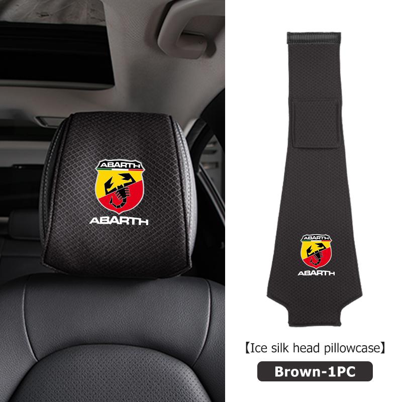 Car Ice Silk Headrest Cover Neck Storage Pillowcase Accessories For Abarth FIAT 500 Ducato Stilo Palio UNO Astra Bravo Tipo