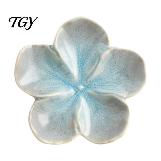 Durable Restaurant Dipping Sauce Plates Cherry Blossom Dish, Ceramic Sushi Soy Bowl, Small Compact Kitchen Side Dishes Decorative Seasoning Appetizer