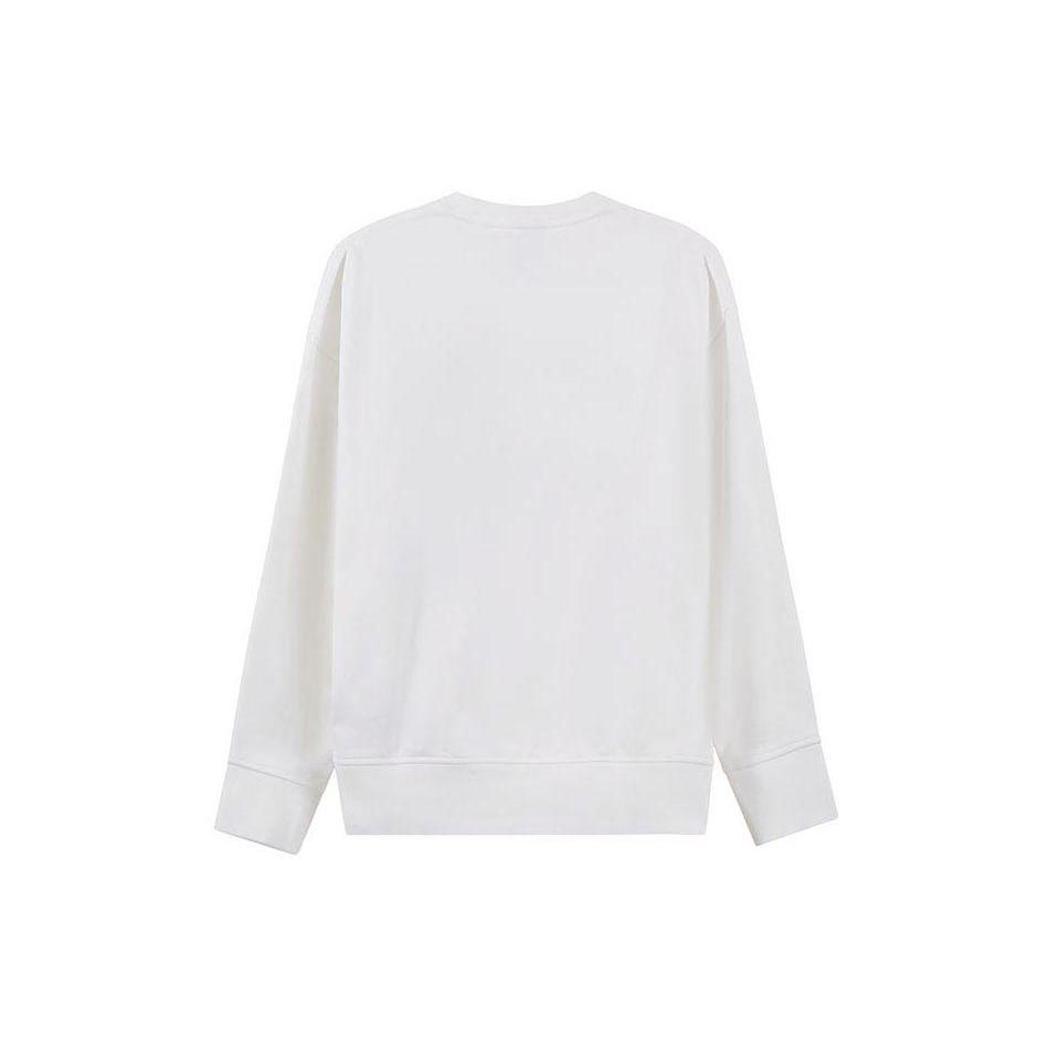Armani Exchange Cotton Plaid Logo Outline Embroidered Loose Heavyweight Crew Neck Long Sleeve Sweatshirt Men Sweatshirt White 6RZMGA-ZJ4XZ-1116