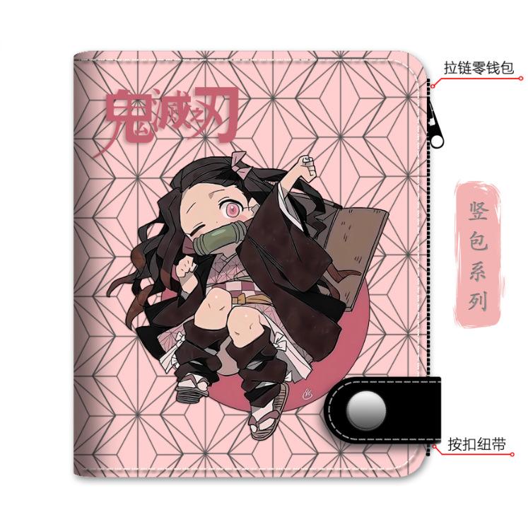 Japan cartoon comics Demon Slayer Stylish Vertical Bag Card Holder Coin Purse 0027