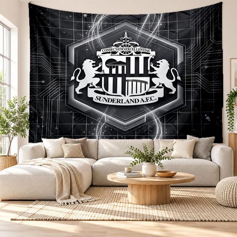 Sunderland Football Wall Tapestry, Soft Fabric Wall Hanging, Decorative Backdrop For Bedroom Home Wall Art