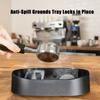Coffee Portafilter Cleaning Kit, Portafilter Cleaning Holder, Premium Clean Holder, With Precision Deep-Clean Brush & -Spill Grounds Tray