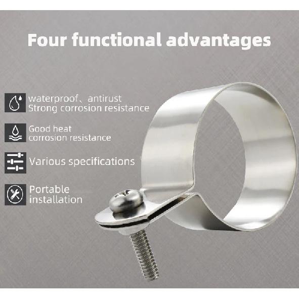 2/5/10pcs 304 Stainless Steel Ohmic Grounding Clamp Pipe Clamp Horseback Clamp Bracket Pipe Buckle Hose Clamp