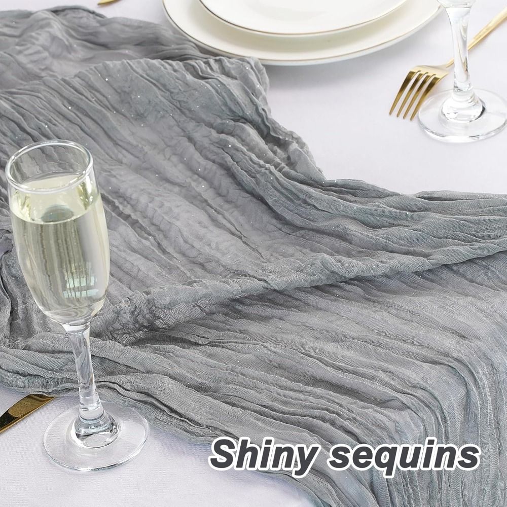 Semi-Sheer Cheese Cloth Table Runner Multicolor Shimmer Wedding Table Runner Fine Flash Country Wedding Decoration Wedding Decor